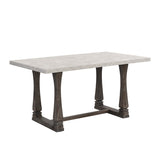 ZUN 60 inch Dining Table, Classic Farmhouse Rectangle Kitchen Table Ideal for Home, Kitchen, Grey 19592862