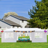 ZUN 10'x30' Outdoor Party Tent with 8 Removable Sidewalls, Waterproof Canopy Patio Wedding Gazebo, White 97185781