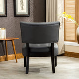 Blended Leather Tufted Accent Chair with Oversized Seating, Gray T2574P164247