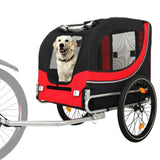 Large Folding Bike Trailer Dogs 120LB Capacity All-Terrain Pet Carrier, Durable Steel Frame W1364P268358