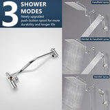 ZUN Chrome shower System 12 Inch Bathroom Luxury Rain Mixer Combo Set Wall Mounted Rainfall W1932P218043