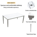 Outdoor Patio Aluminum 40"x70" Two-tone Table Top Rectangle Dining Table with Tapered Feet & W1886P164363