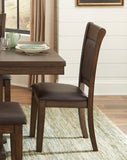 Classic Light Rustic Brown Finish Wooden Side Chairs 2pc Set Upholstered Seat Back Casual Dining B01156049