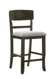 ZUN 2pc Transitional Upholstered Counter Height Dining Chair Bar Stools Brown Finish Wooden Furniture B011P148061