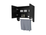 Black Medicine Cabinet with Towel Bar B062P252173