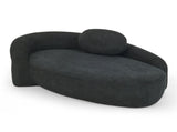 Modern Oval Single Lazy Sofa Chair with Integrated Backrest, Side Armrest and Pillow, Compact W487P456130