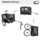 ZUN Dog Bike Trailer - Folding Pet Trailer Car for Bicycle, Folding Pet Carrier with 20 Inch Wheels, 2 W1364123398