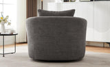 360&deg Swivel Chair, 38.2" Accent Chair Sofa, Upholstered Swivel Barrel Sofa Chair with a Throw Pillow N719P288552E