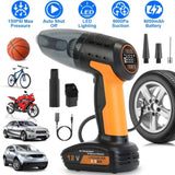4-in-1 Cordless Car Vacuum & 150PSI Inflator Rechargeable, Digital Display, LED Light, Tire 95927388