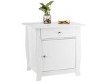 Single Door Bedside Cabinet with A Drawer White 92297256