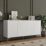Multi-Functional Storage Cabinet,Four-Door Sideboard with unique texture,Adjustable Shelves, W2696P279989