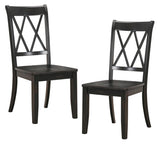 Casual Black Finish Side Chairs Set of 2 Pine Veneer Transitional Double-X Back Design Dining Room B01143551