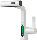 Pull-Out Lift LED Temperature Digital Display Bathroom Basin Faucet, Single Handle 360&deg Rotatable W1224125760