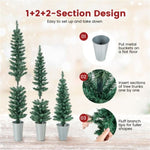 ZUN 3 PCS Potted Artificial Christmas Tree Christmas Decoration 15413363