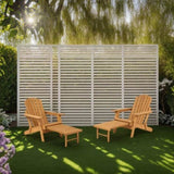 Outdoor Wooden Folding Adirondack Chair with Retractable Ottoman, Pre-Assembled BackRest & W2640P290601