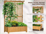 Wood Planter with Trellis for Vine Climbing-Yellow 73997519
