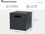 41*41*50.5cm Square Black Flip-top Gas Storage Garden Iron Side Table 94913946