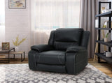 39" Wide Faux Leather Manual Swivel Standard Recliner 62814.00BLK