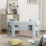 COOLMORE Modern Chenille Loveseat Sofa , Comfy Upholstered 2-Seater Sofa, Small Loveseat Accent W395P224846