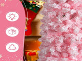 7.5 FT Snow Flocked Hinged Tree, Artificial Pencil Tree, Unlit Artificial 49062779