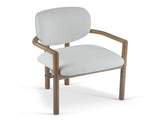 Dining Chairs Set of 2 Upholstered Arm Chairs, Rubber Wood Accent Chairs White Fabric Seating, 300 N779P233060W