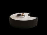 Light Sintered stone Top Stylish Irregular Shape Leather Coffee modern Sofa Table for Living Room W3081P411157