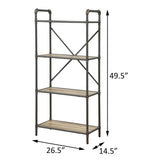 Antique Oak and Sandy Grey 4-tier Bookcase B062P184589