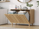 Sloping laundry basket with removable inner basket, concealed laundry basket, bathroom laundry W1706P465303