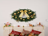 24in Pre-lit Battery Powered Christmas Wreath with Remote, Lighted Artificial Xmas Wreath with 50 01478929
