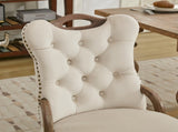 Velvet Dining Chair with Handmade Tufted Trim, Solid Wood Handles on Top and Sides, Vintage Copper W1143P338140
