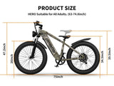 ZUN E-bike 26"1000W Electric Bike 52V 20Ah battery SAMSUNG All-terrain EBike Mountain W1155104884