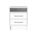 Greter 24" Two-Drawer Night Stand With open shelf White B200P240255
