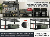 60''H Garage Shelf Storage Shelving Unit, 4 Tiers Storage Racks, Free Standing Heavy Duty Metal 60539518