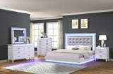 ZUN Passion Modern Style LED 5-Drawer Chest with Stylish Drawer pulls Made with Wood in Milky White 659436442757