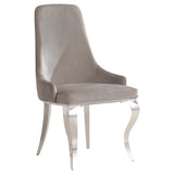 Grey and Chrome Upholstered Back Dining Chairs B062P145616