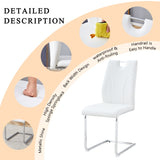 White PU Dining Chair Set.Uniquely designed white dining chairs. PU material, paired with silver W2920P225021