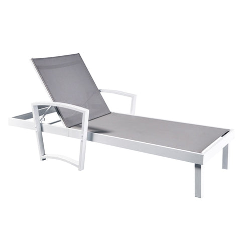 ZUN Outdoor Chaise Lounge, Aluminum Pool Beach Lounge Chair, All Weather Patio Beach Adjustable W1889P202831