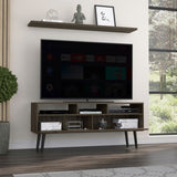 Oslo Tv Stand for TVs up 51", Two Drawers, Three Open Shelves -Dark Walnut B20091975