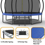 ZUN 12FT Recreational Kids Trampoline with Safety Enclosure Net & Ladder, Outdoor Recreational K1163P168399