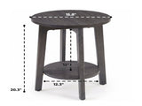 2-Tier Small Round Side Table with Tapered Legs, Curved Transitions for Living Room & Bedroom 45102012