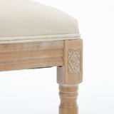 Solid Wood Bar stools Set of 2, Classic French Country Wooden Barstools with Upholstered Seating W1622P221395