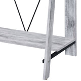 Antique White and Black Writing Desk with Upper Shelf B062P184524