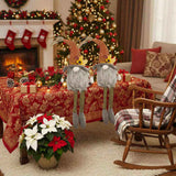 2PCS Set Christmas Gnome Decorations 5.5x3.5x20.5" Fabric Sitting Gnomes with Orange Hat & Maple 99880685
