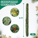 2 Pack 9FT Pre-lit Snow Flocked Christmas Garland, Lighted Artificial Xmas Garland with 200 Warm 83273459