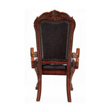 Brown and Cherry Oak Arm Chair with Nailhead Trim B062P209245