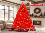 7 FT Pre-lit Artificial Christmas Tree, Hinged Xmas Pine Tree with 1100 Branch Tips, 400 Lights for 22830648