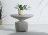 Weathered Grey End Table with Pedestal B062P209095