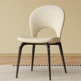 PU-Leather Chairs Metal Legs & Backrest, Modern Desk Chair for Living Room, Dining Room, white W509P268312