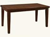 1pc Contemporary Style Rectangular Table with18" Leaf Tapered Block Feet Brown Wood Finish B011138068