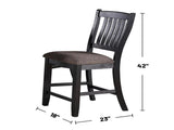 Set of 2 Dark Coffee Fabric Upholstered High Chairs, Black B016P222639